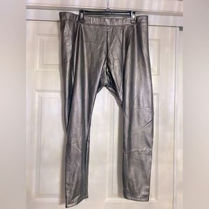 Silver Gunmetal “ leather look” pants